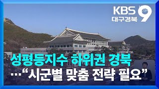 성평등지수 하위권 경북…“시군별 맞춤 전략 필요” / KBS  2023.12.01.