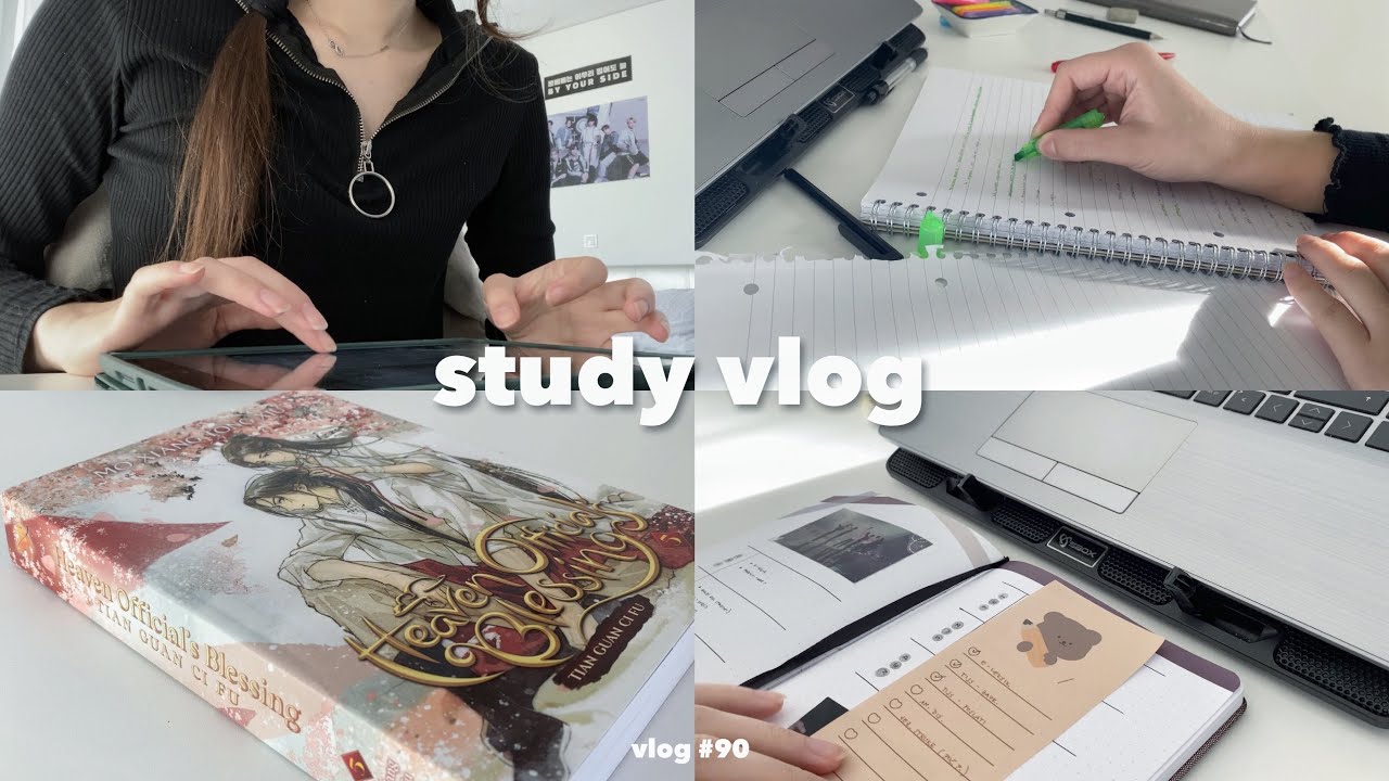 Study Vlog 🎧 ˚ · . Studying For Midterms, Classes, Homework, Reading ...