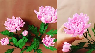 Amazing Pink Chrysanthemum / Easy Handmade chrysanthemum flower tutorial