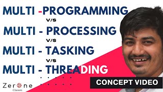What is Multi Programming | Multi Processing | Multi Tasking | Multi Threading | #OS (in Hindi)