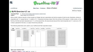 Java Practice It | Exercise 4.7: xo | for loops if/else method basics nested loops
