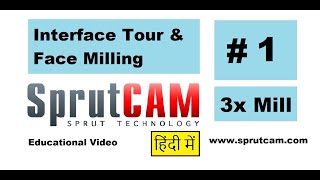 Learn SprutCAM 3X Mill: #1 Interface tour and Face Milling-Tutorial (हिन्दी Asia)