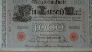 Alte 1.000 Reichsmark Scheine in HD