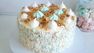 Meringue Cake Count's Ruins Recipe // How to make a cake at home / Russian cake \