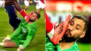 PSG's Gianluigi Donnarumma, shows off shocking facial injuries, after nasty collision with Singo