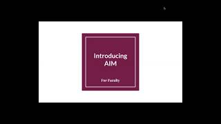AIM: Introduction for Faculty