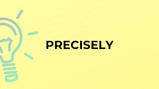 What is the meaning of the word PRECISELY?