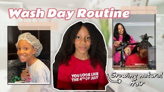 NATURAL HAIR WASH DAY ROUTINE - (Type 4 Length Retention growing healthy hair)