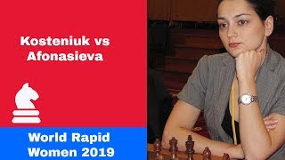 Destroying the Caro Kosteniuk way | Alexandra Kosteniuk vs Anna Afonasieva: World Rapid Women 2019