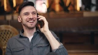 Happy Man On Phone Stock Video