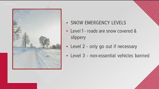 What do the snow emergencies levels mean?