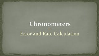 Chronometer rate and error calculation - Example 2
