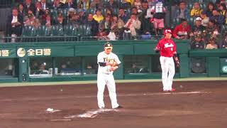 H30.04.10　8回表　無死　丸　空三振　阪神vs広島　甲子園開幕戦