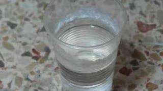 Salt climbs out of a plastic glass