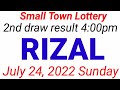 STL - RIZAL July 24, 2022 2ND DRAW RESULT