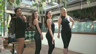 Four models pose at Art Hearts Fashion Casting in West Hollywood, CA