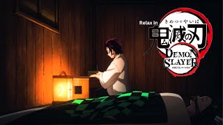 Relaxing Night Ambience in Demon Slayer - Kimetsu no Yaiba 鬼滅の刃 | Relaxing Anime Sounds For Sleep