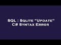 SQL : Sqlite 