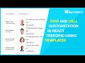 Row and Cell Customization in React TreeGrid Using Templates