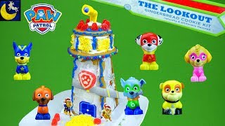 Paw Patrol Toys Build The Lookout Tower Gingerbread House Cookie Kit with Super Hero Pups Toys