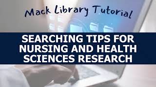 Library Tutorial Nursing and Health Sciences