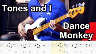 Tones and I - Dance Monkey  // BASS COVER + Play-Along Tabs