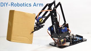 How to make a robotic arm using arduino -  assemble and control a 4 DOF robot mechanical arm kit