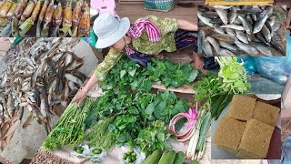 Morning life at rural market, Chi He village, Kampong Cham province, Cambodia