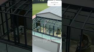 Mobile sunroom design, split four, start larger ventilation space.＃移动阳光房 ＃露台设计 ＃别墅设计 ＃阳台设计 ＃挂墙款移动阳光房