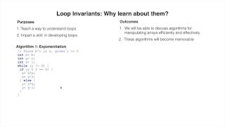 LOOP01. Why use loop invariants?