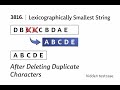 LeetCode 3816 | Lexicographically Smallest String After Deleting Duplicates | Stack + Greedy