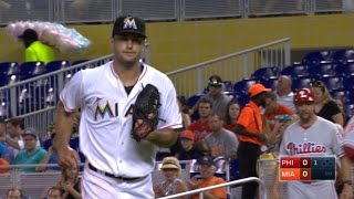 PHI@MIA: Cosart throws five scoreless before injury