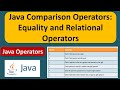 Java Comparison Operators: Equality and Relational Operators | Java Tutorial