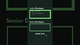 Junior Vs Senior Developer #programming #html #javascript #webdevelopment #html5 #webdesign #css3