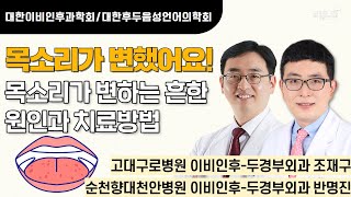 [대한이비인후과학회/대한후두음성언어의학회] 목소리가 변했어요! 목소리가 변하는 흔한 원인과 치료법/고대구로병원 이비인후-두경부외과 조재구,순천향대천안병원 이비인후-두경부외과 반명진