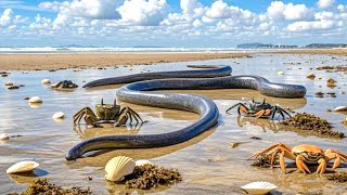 牛牛趕海一來就抓到兩條大魚，八爪魚扇貝撿都撿不完，這也太幸運啦!【牛牛赶海海鲜】