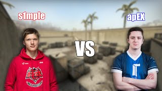 CS:GO s1mple vs. apEX (bo3 aim_map)