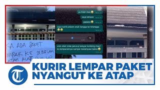 Viral Kurir Ketakutan Salah Lempar Paket Nyangkut Ke Genteng, Tak Disangka Reaksi Customer