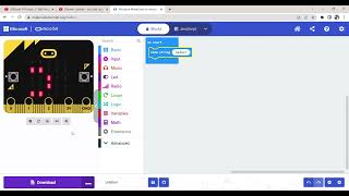 Microsoft MakeCode Micro:bit Project 3: 'Show String:Hello' Created by Trishanth Kumar