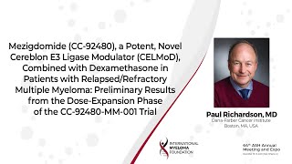 Mezigdomide Combined with Dex in Relapsed/Refractory MM Pts: CC-92480-MM-001 Trial