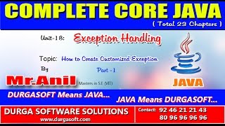Core Java Exception Handling How to Create Customized Exception Part -1
