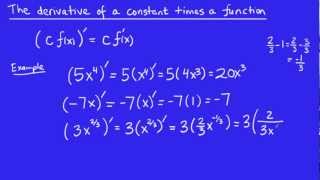 Calculus - Derivatives 4 - Derivative of a constant times a function