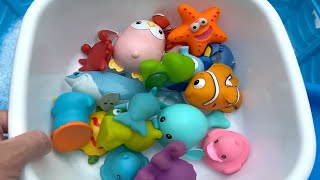 Plastic Sea Animals Toys Down the Slide -  Sea Animal Names for Kids