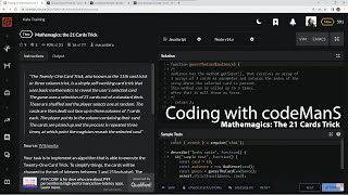 Codewars 7 kyu Mathemagics: The 21 Cards Trick JavaScript