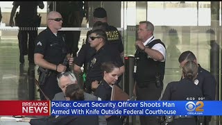 Knife-Wielding Man Shot By Security Guard Outside US Federal Courthouse