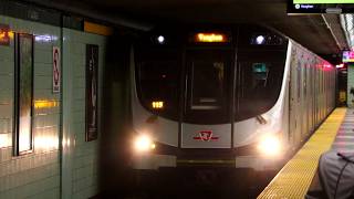 TTC Toronto Subway : Vaughn Bound Bombardier Toronto Rocket Line 1 Train @ St. George Station