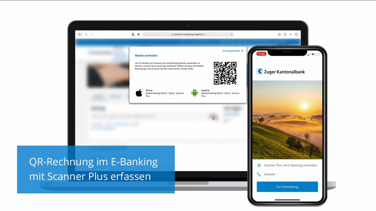 QR-Rechnung Im E-Banking Mit Scanner Plus Erfassen - Zuger Kantonalbank ...