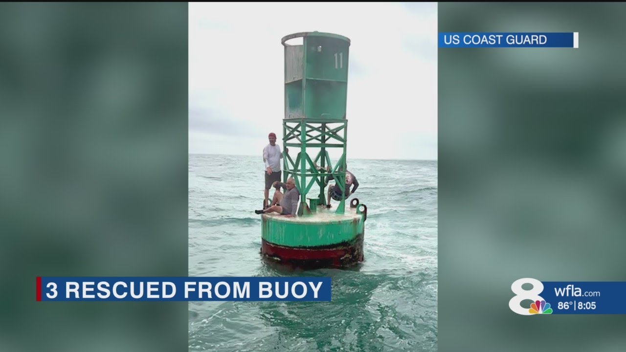 Coast Guard Rescues 3 Men Clinging To Buoy In Tampa Bay - YouTube