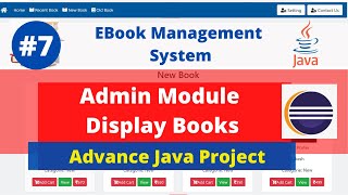 #7 Display Books Admin | Ebook Advance Java Web Project using Servlet JSP Project