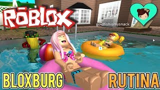 Roblox Rutina De Verano En Bloxburg Con Bebe Goldie Y Titi Juegos - un dia en bloxburg de fiesta jugando roblox con titi
